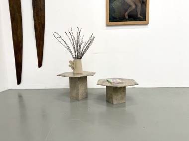 Paire de tables basses italiennes en marbre, circa 1970, vue 7