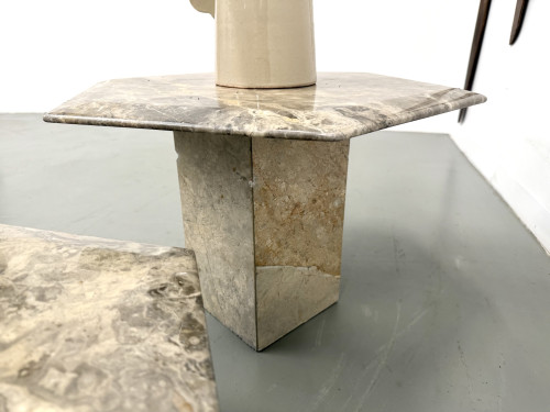 Paire de tables basses italiennes en marbre, circa 1970, vue 13