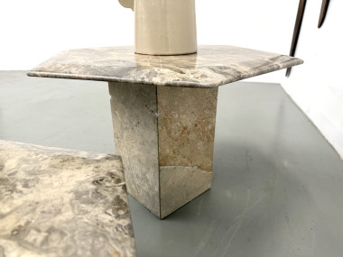 Paire de tables basses italiennes en marbre, circa 1970, vue 13