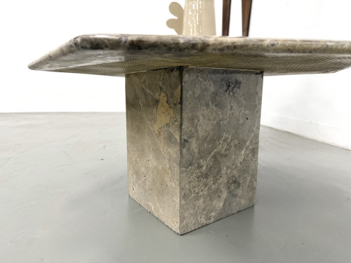 Paire de tables basses italiennes en marbre, circa 1970, vue 14