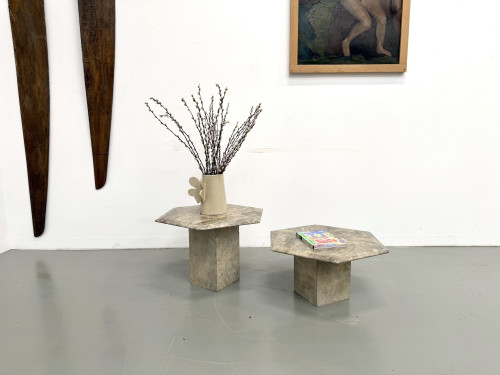 Paire de tables basses italiennes en marbre, circa 1970, vue 19