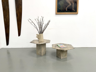 Paire de tables basses italiennes en marbre, circa 1970, vue 19