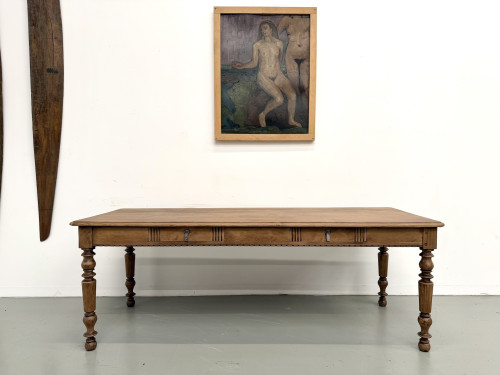 Table de Ferme en Chêne Massif, Circa 1900, vue 2