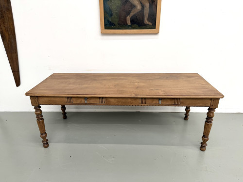 Table de Ferme en Chêne Massif, Circa 1900, vue 4