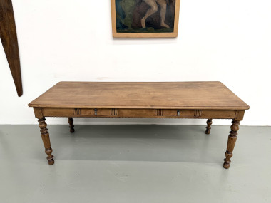 Table de Ferme en Chêne Massif, Circa 1900, vue 4
