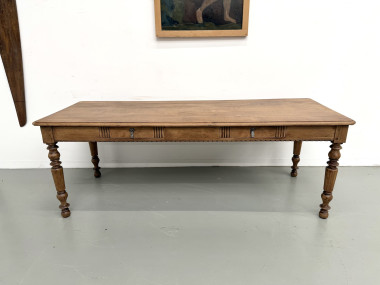 Table de Ferme en Chêne Massif, Circa 1900, vue 5