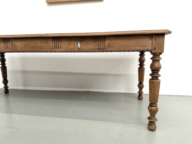 Table de Ferme en Chêne Massif, Circa 1900, vue 6
