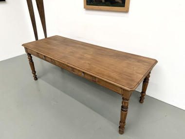 Table de Ferme en Chêne Massif, Circa 1900, vue 10