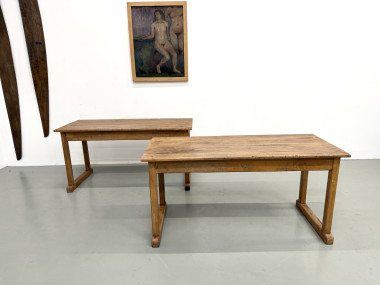 Duo de Tables de Communauté Vintage en Hêtre Massif, vue 2