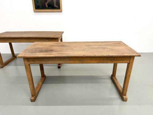 Duo de Tables de Communauté Vintage en Hêtre Massif, vue 3