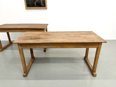 Duo de Tables de Communauté Vintage en Hêtre Massif, vue 3