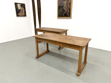 Duo de Tables de Communauté Vintage en Hêtre Massif, vue 4