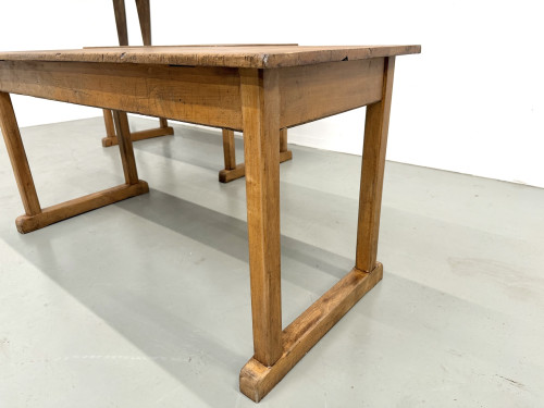 Duo de Tables de Communauté Vintage en Hêtre Massif, vue 5