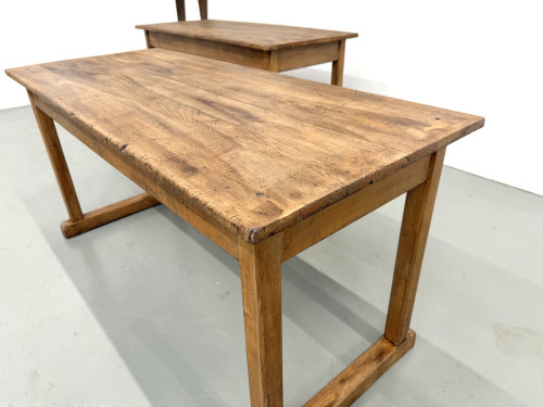 Duo de Tables de Communauté Vintage en Hêtre Massif, vue 6