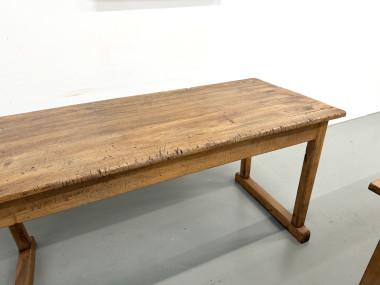 Duo de Tables de Communauté Vintage en Hêtre Massif, vue 12