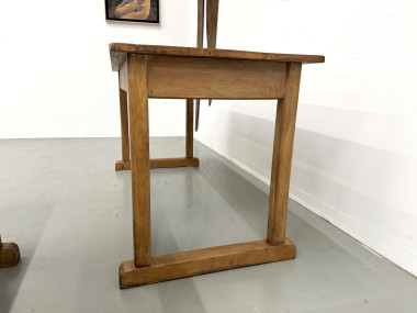 Duo de Tables de Communauté Vintage en Hêtre Massif, vue 15