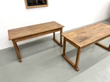Duo de Tables de Communauté Vintage en Hêtre Massif, vue 17