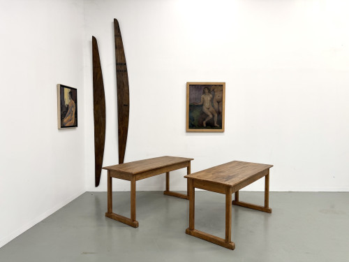 Duo de Tables de Communauté Vintage en Hêtre Massif, vue 18
