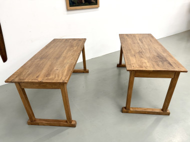 Duo de Tables de Communauté Vintage en Hêtre Massif, vue 20