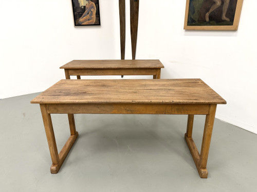 Duo de Tables de Communauté Vintage en Hêtre Massif, vue 21