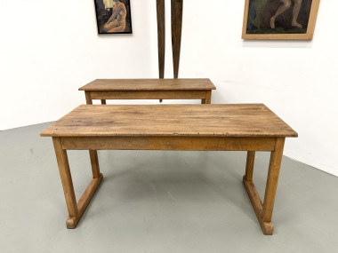 Duo de Tables de Communauté Vintage en Hêtre Massif, vue 21