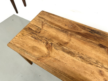 Table de ferme en pin restaurée, vue 10