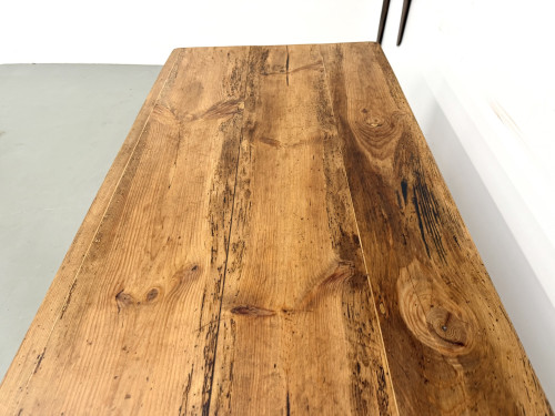 Table de ferme en pin restaurée, vue 12