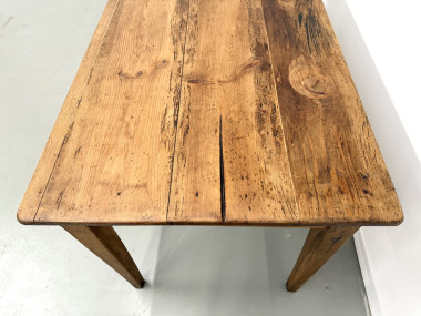 Table de ferme en pin restaurée, vue 13