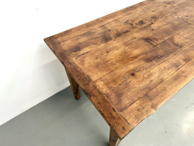 Table de ferme XXL 4 mètres en pin massif - 6 pieds - Années 50, vue 12
