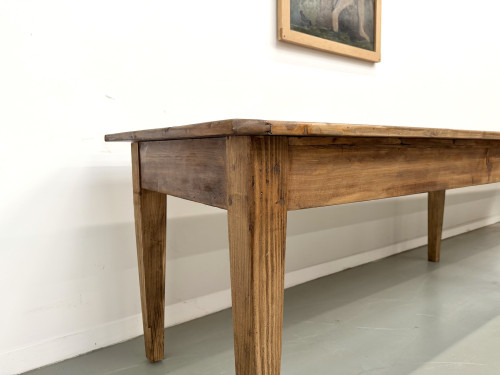 Table de ferme XXL 4 mètres en pin massif - 6 pieds - Années 50, vue 13