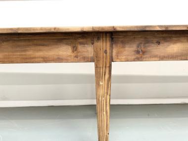 Table de ferme XXL 4 mètres en pin massif - 6 pieds - Années 50, vue 15