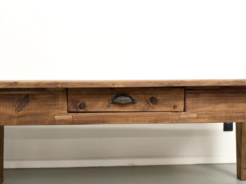 Table de ferme XXL 4 mètres en pin massif - 6 pieds - Années 50, vue 17
