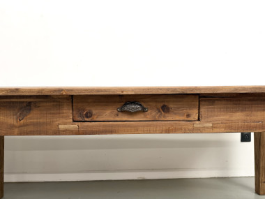 Table de ferme XXL 4 mètres en pin massif - 6 pieds - Années 50, vue 17