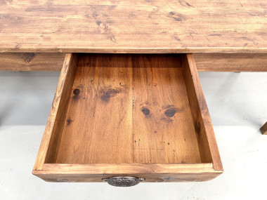 Table de ferme XXL 4 mètres en pin massif - 6 pieds - Années 50, vue 18