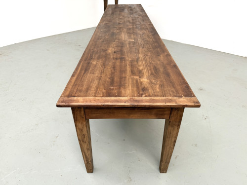 Table de ferme XXL 4 mètres en pin massif - 6 pieds - Années 50, vue 27