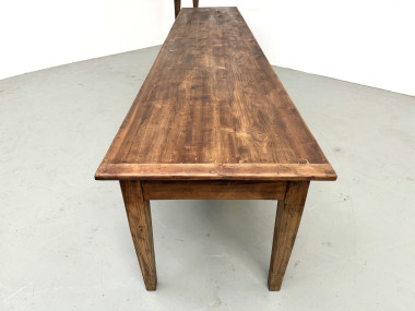 Table de ferme XXL 4 mètres en pin massif - 6 pieds - Années 50, vue 27