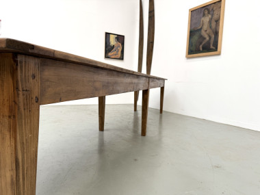 Table de ferme XXL 4 mètres en pin massif - 6 pieds - Années 50, vue 30
