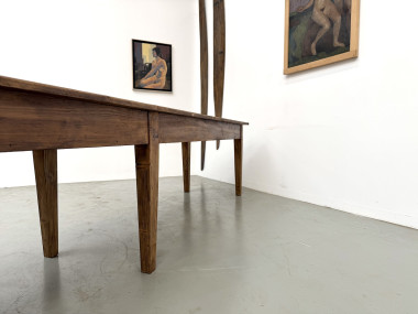 Table de ferme XXL 4 mètres en pin massif - 6 pieds - Années 50, vue 31