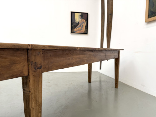 Table de ferme XXL 4 mètres en pin massif - 6 pieds - Années 50, vue 32
