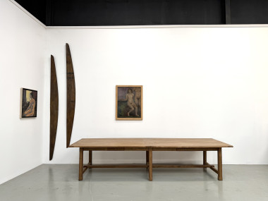 Table de ferme XXL en chêne massif 350 cm - Style Reconstruction - Années 50, vue 1