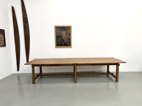 Table de ferme XXL en chêne massif 350 cm - Style Reconstruction - Années 50, vue 2