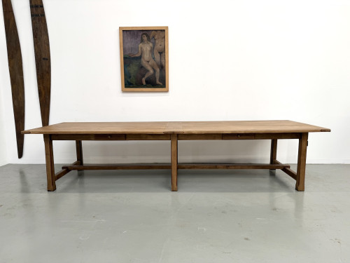 Table de ferme XXL en chêne massif 350 cm - Style Reconstruction - Années 50, vue 3