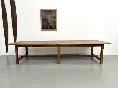 Table de ferme XXL en chêne massif 350 cm - Style Reconstruction - Années 50, vue 3