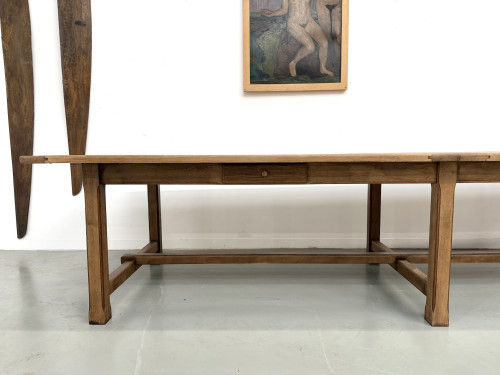 Table de ferme XXL en chêne massif 350 cm - Style Reconstruction - Années 50, vue 4