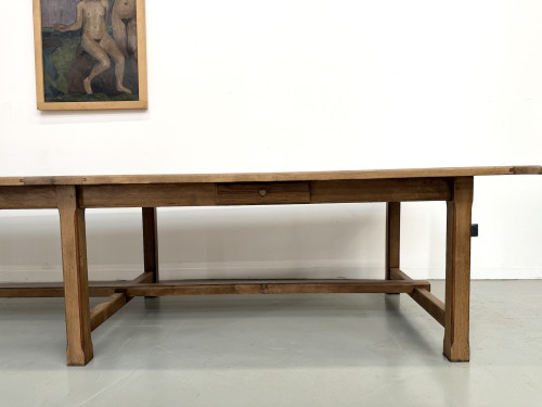 Table de ferme XXL en chêne massif 350 cm - Style Reconstruction - Années 50, vue 5