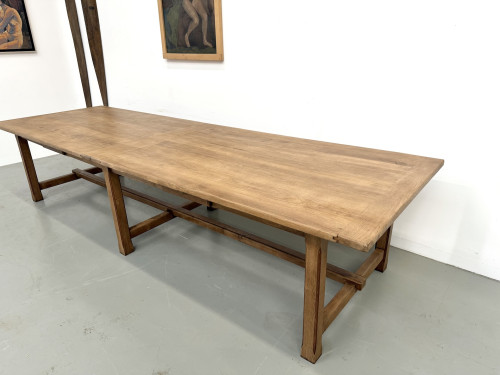 Table de ferme XXL en chêne massif 350 cm - Style Reconstruction - Années 50, vue 7