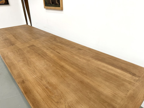 Table de ferme XXL en chêne massif 350 cm - Style Reconstruction - Années 50, vue 8