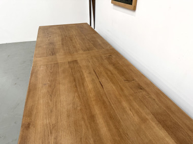 Table de ferme XXL en chêne massif 350 cm - Style Reconstruction - Années 50, vue 9
