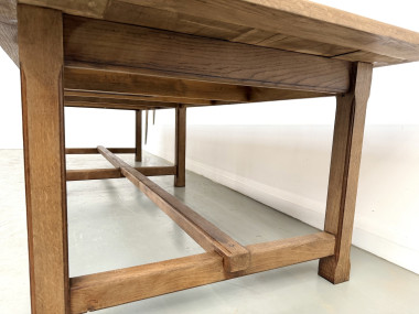 Table de ferme XXL en chêne massif 350 cm - Style Reconstruction - Années 50, vue 11