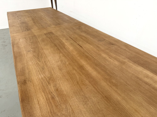 Table de ferme XXL en chêne massif 350 cm - Style Reconstruction - Années 50, vue 12